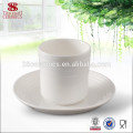 Ceramic porcelain wholesale plain white tea cup saucer for restaurant